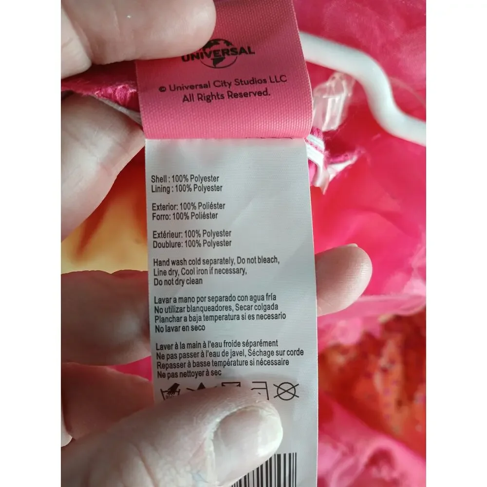 Wicked Glinda Ball Gown Costume Kids Medium (7-8) Dress Oz Dust Pink Orange NWOT